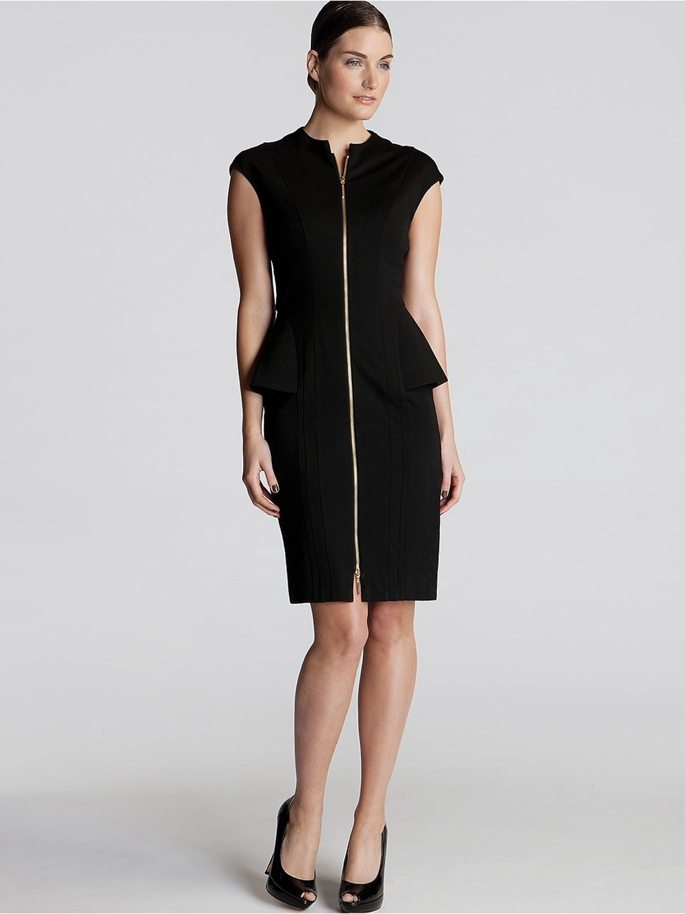 TED BAKER FEARNID SASSY BUSINESS CASUAL WORKWEEK ZIPPER FALL DRESS SZ 3 US SZ 8
